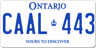 ON license plate CAAL443