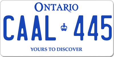 ON license plate CAAL445