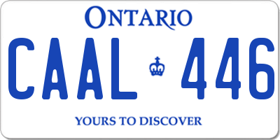 ON license plate CAAL446