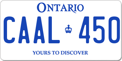 ON license plate CAAL450