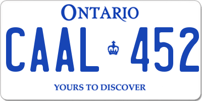 ON license plate CAAL452