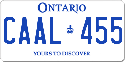 ON license plate CAAL455