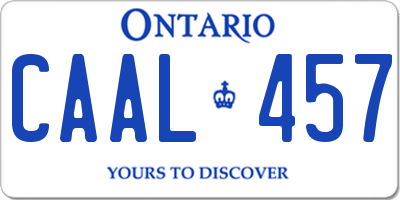 ON license plate CAAL457