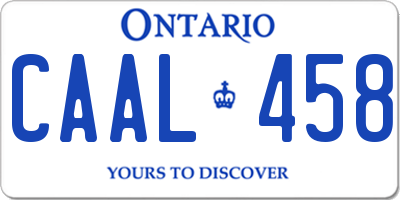 ON license plate CAAL458