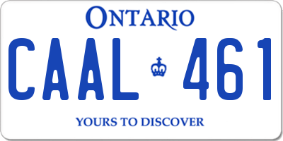 ON license plate CAAL461