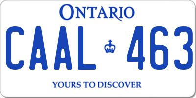 ON license plate CAAL463