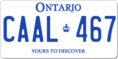 ON license plate CAAL467