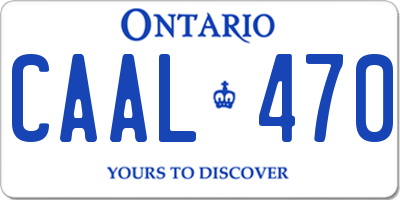 ON license plate CAAL470