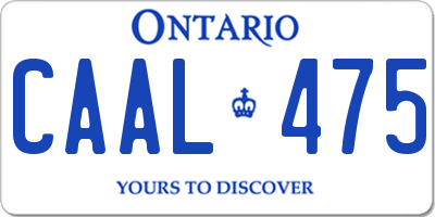 ON license plate CAAL475