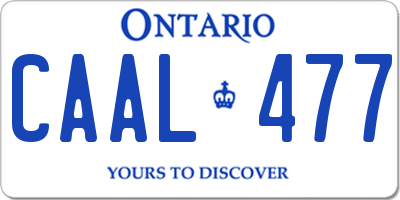 ON license plate CAAL477