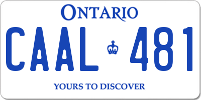 ON license plate CAAL481