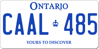 ON license plate CAAL485