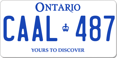 ON license plate CAAL487