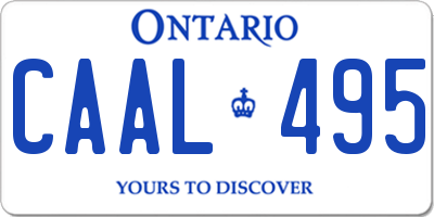 ON license plate CAAL495