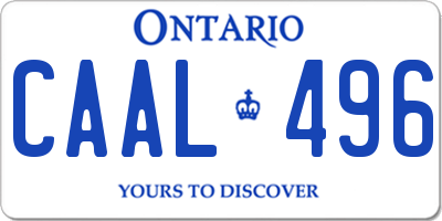 ON license plate CAAL496