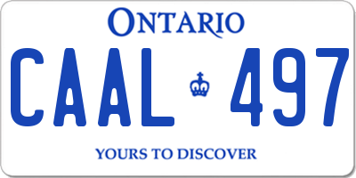 ON license plate CAAL497