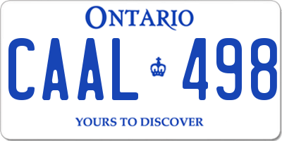 ON license plate CAAL498