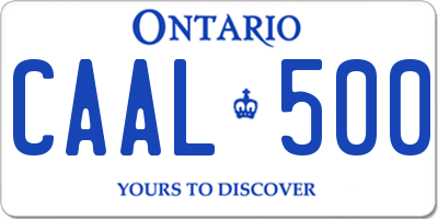 ON license plate CAAL500