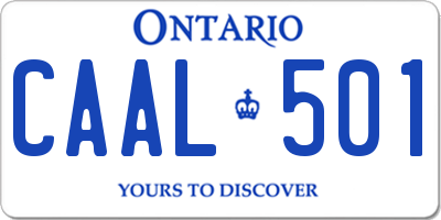 ON license plate CAAL501