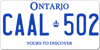 ON license plate CAAL502