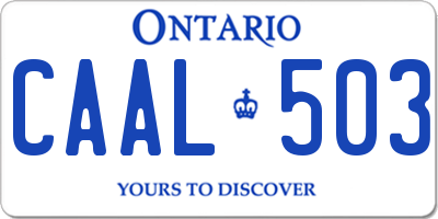 ON license plate CAAL503