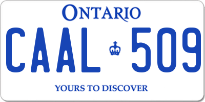 ON license plate CAAL509