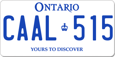 ON license plate CAAL515