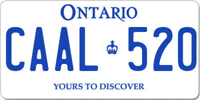 ON license plate CAAL520