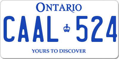 ON license plate CAAL524