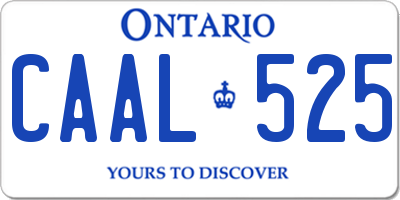 ON license plate CAAL525