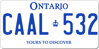 ON license plate CAAL532