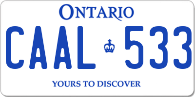 ON license plate CAAL533