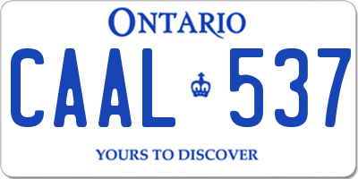 ON license plate CAAL537