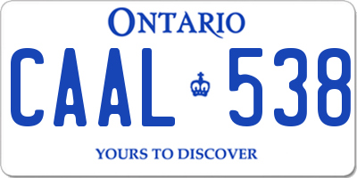 ON license plate CAAL538