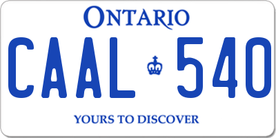 ON license plate CAAL540