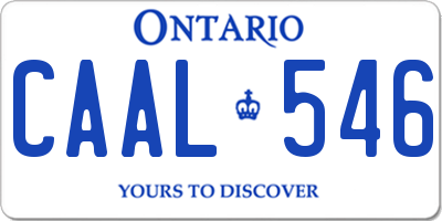 ON license plate CAAL546