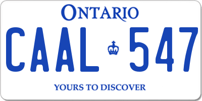 ON license plate CAAL547