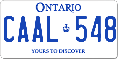 ON license plate CAAL548