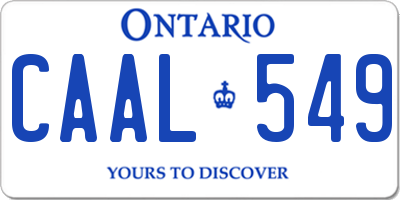 ON license plate CAAL549