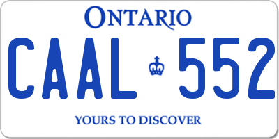 ON license plate CAAL552