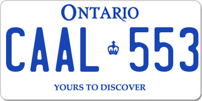 ON license plate CAAL553