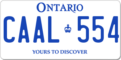 ON license plate CAAL554