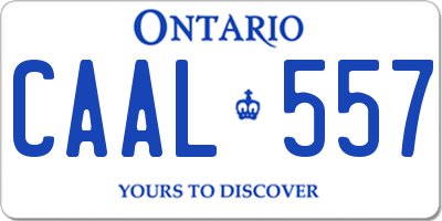 ON license plate CAAL557