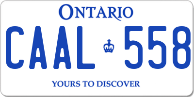 ON license plate CAAL558