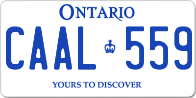 ON license plate CAAL559