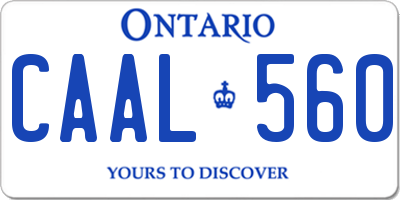 ON license plate CAAL560