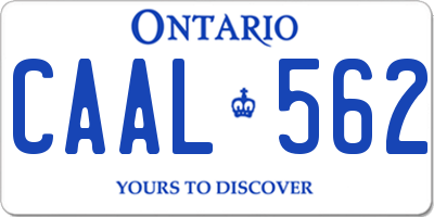 ON license plate CAAL562