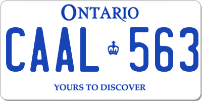 ON license plate CAAL563