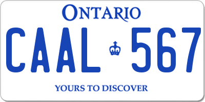 ON license plate CAAL567