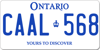 ON license plate CAAL568